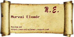 Murvai Elemér névjegykártya